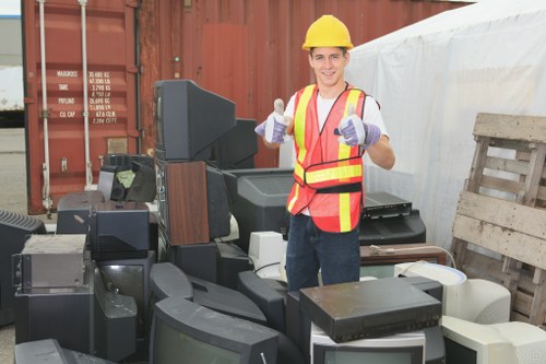 Company van at commercial waste site in Hillingdon