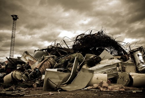 Professional team managing waste collection